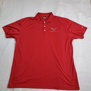 Nike Men's Dri-Fit Golf Polo Collared Shirt Red C7 Corvette Grand Size 3XL